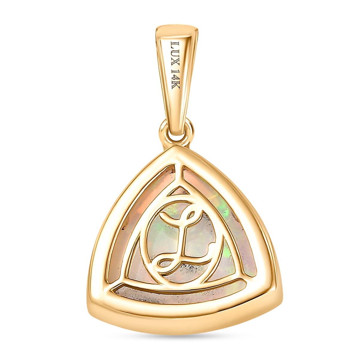 Luxoro 14K Yellow Gold AAA Ethiopian Opal Solitaire Pendant 3.69 Ct.