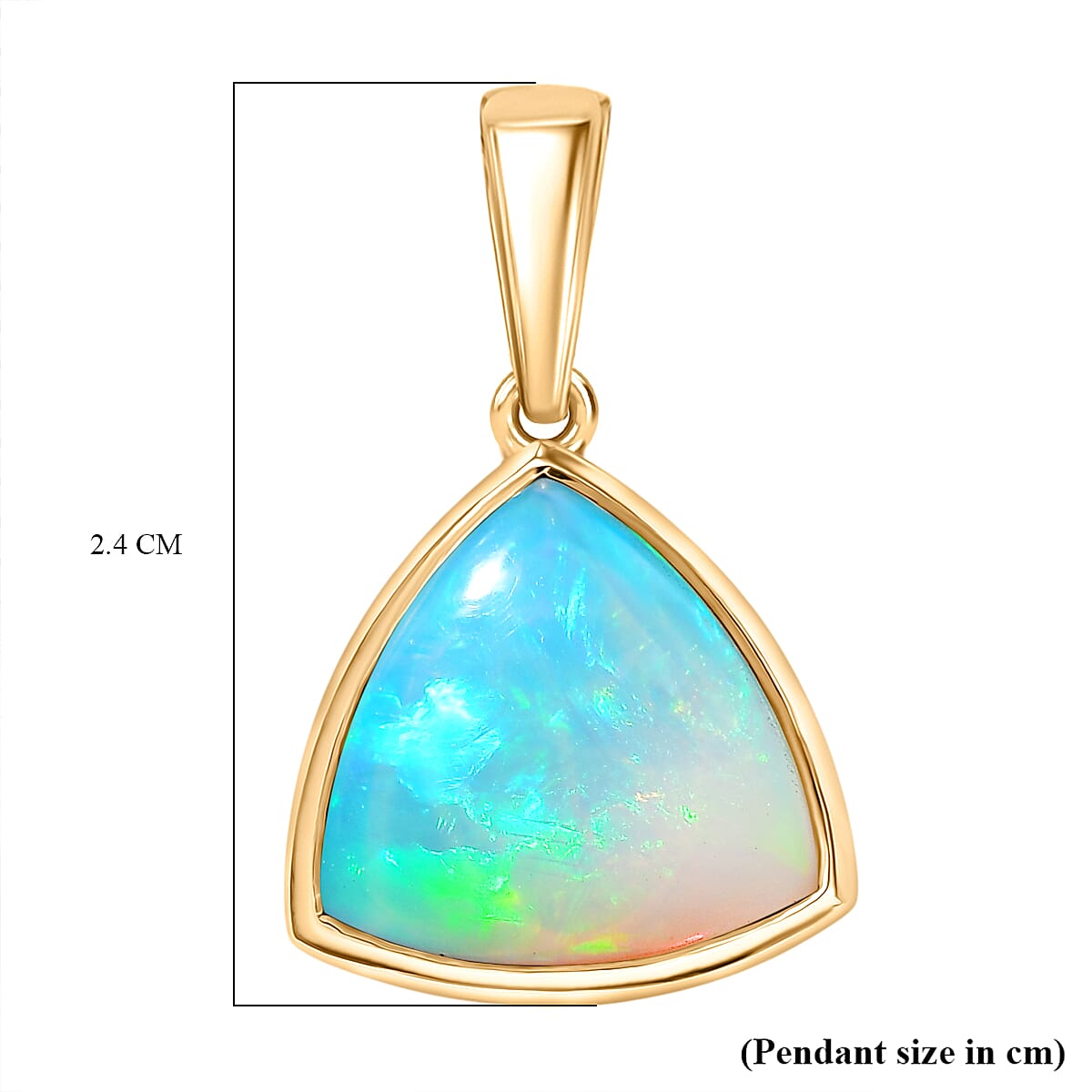 Luxoro 14K Yellow Gold AAA Ethiopian Opal Solitaire Pendant 3.69 Ct.