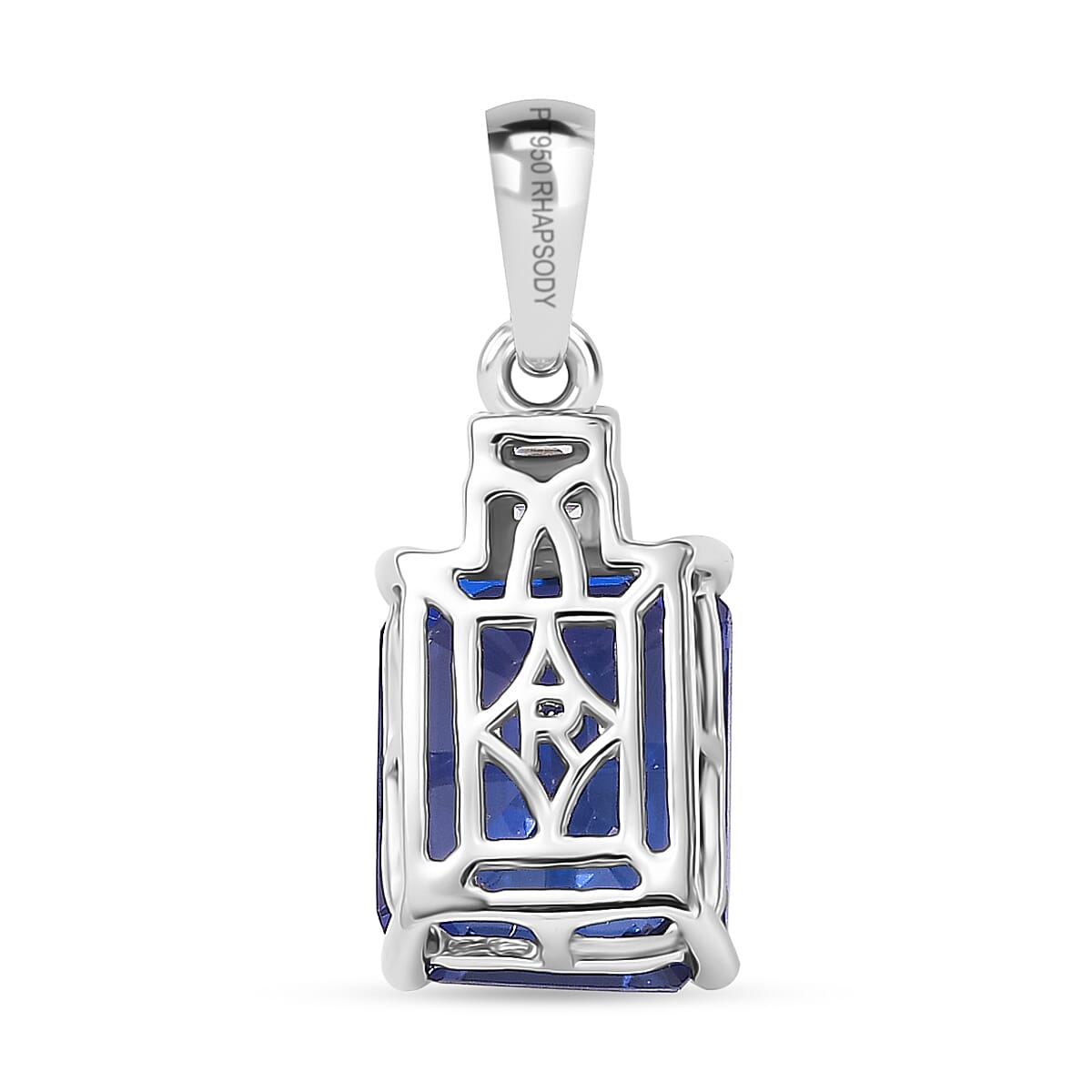 Rhapsody 950 Platinum AAAA Tanzanite & White Diamond (VS-EF) Solitaire Pendant 3.33 Ct.