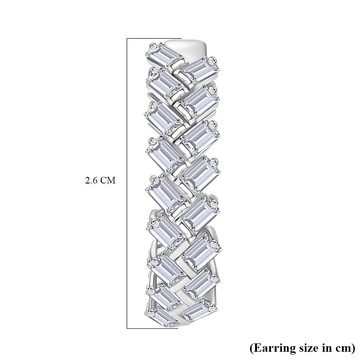 D'Joy Moissanite Cluster Earring with Hoop in Rhodium Overlay Sterling Silver 4.35 Ct, Silver Wt. 9.57 Gms.