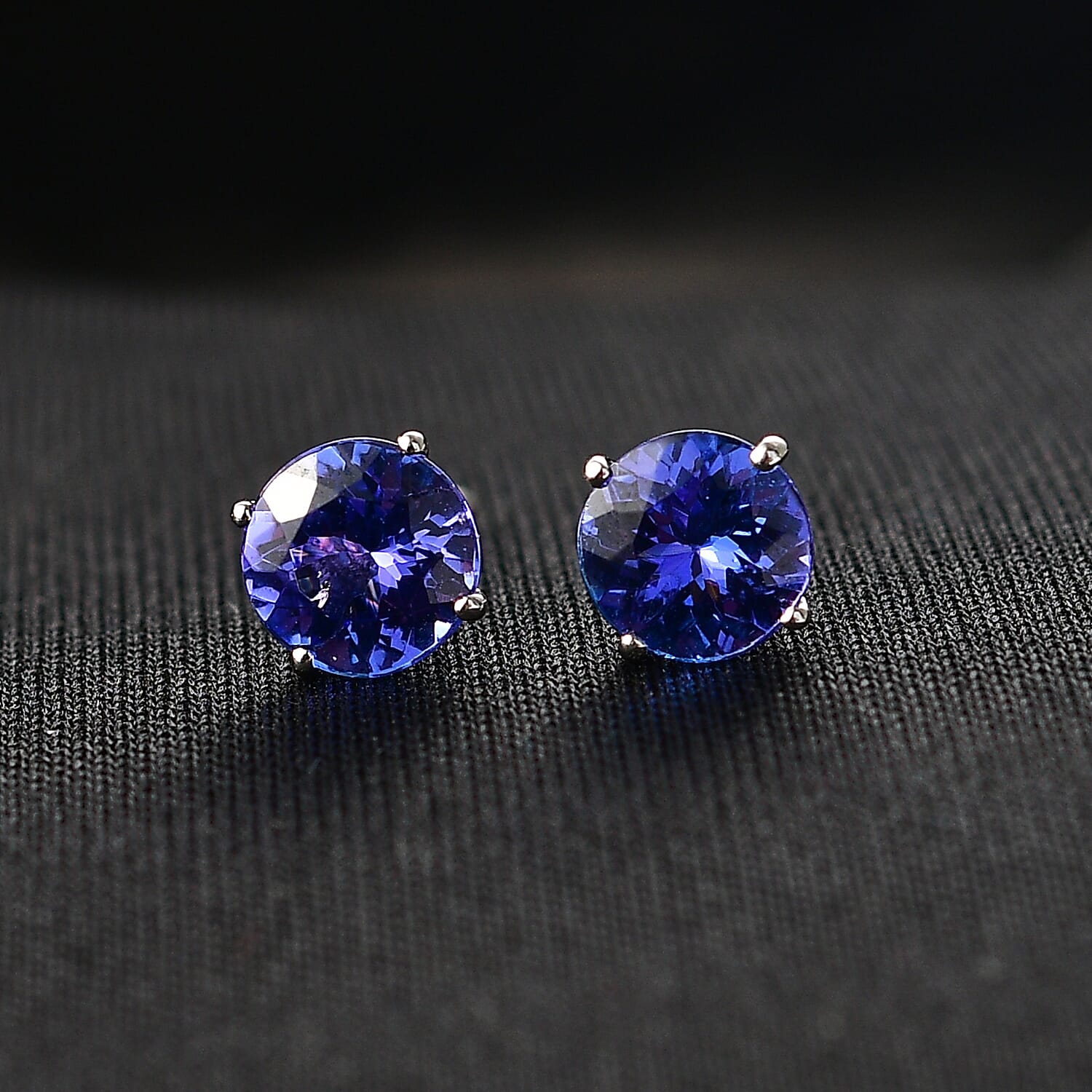 950 Platinum AAAA Tanzanite Solitaire Stud Push Post Earring with Screw Back 1.67 Ct,