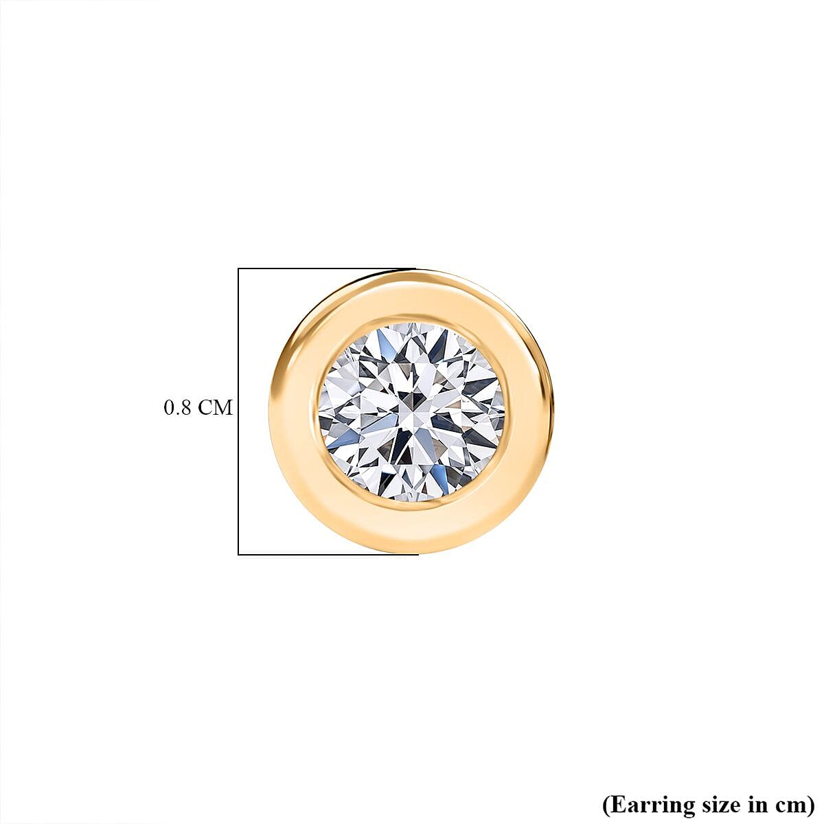 Luxuriant Lab Grown Diamond (SI-GH) Solitaire Earrings With Screw Backs in 18K Vermeil Yellow Gold Plated Sterling Silver 0.26 Ct.
