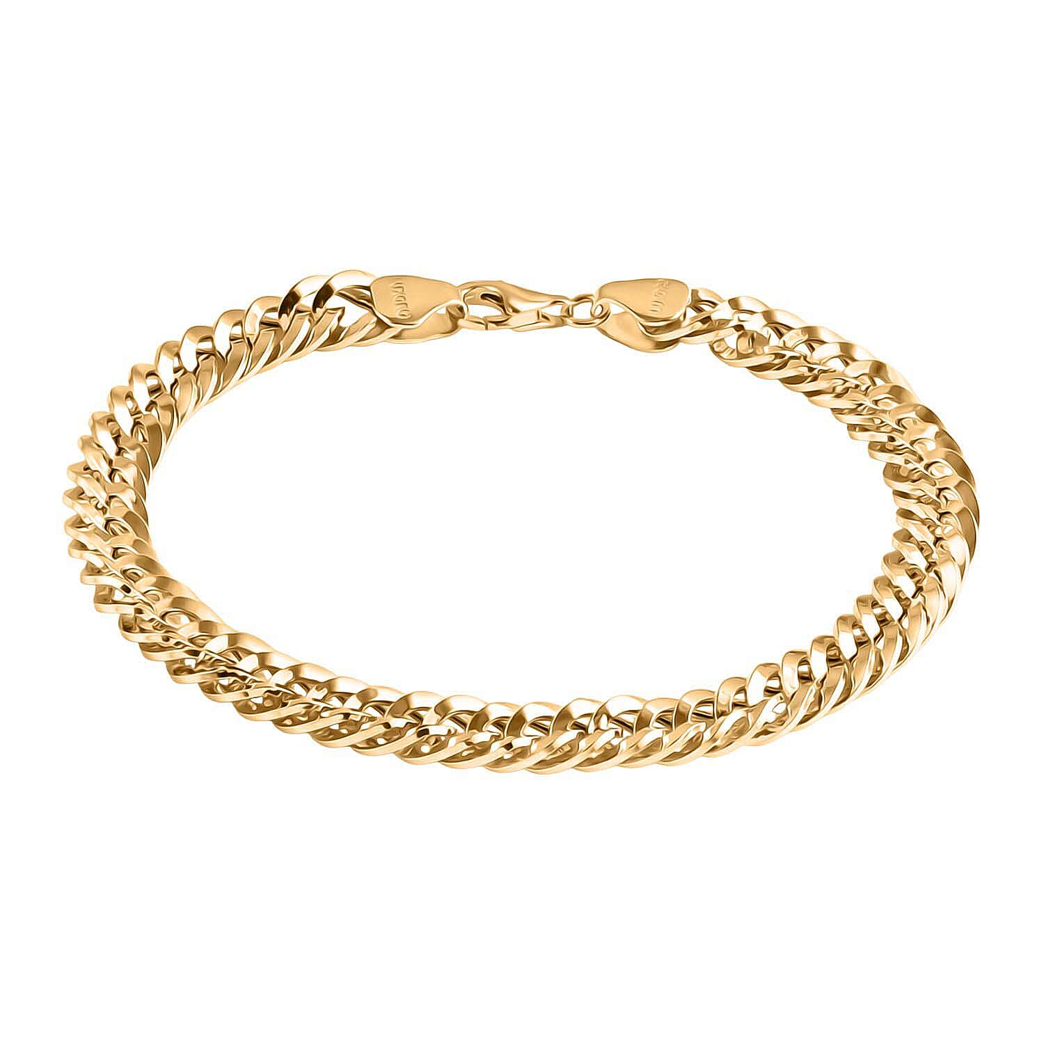 9K Yellow Gold Curb Bracelet (Size - 7.5) with Lobster Clasp, Gold Wt. 5.50 Gms.