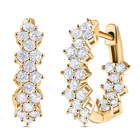 Luxuriant Lab Grown Diamond (SI-GH) Full Hoop Earring in 18K Vermeil Yellow Gold Plated Sterling Silver 1.26 Ct.