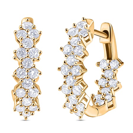 LUXURIANT 1.25 Ct. Lab Grown Diamond Full Hoop Earring in 18K Vermeil Yellow Gold Plated Sterling Silver LUXURIANT 1.25 Ct. Lab Grown Diamond Full Hoop Earring in 18K Vermeil Yellow Gold Plated Sterling Silver