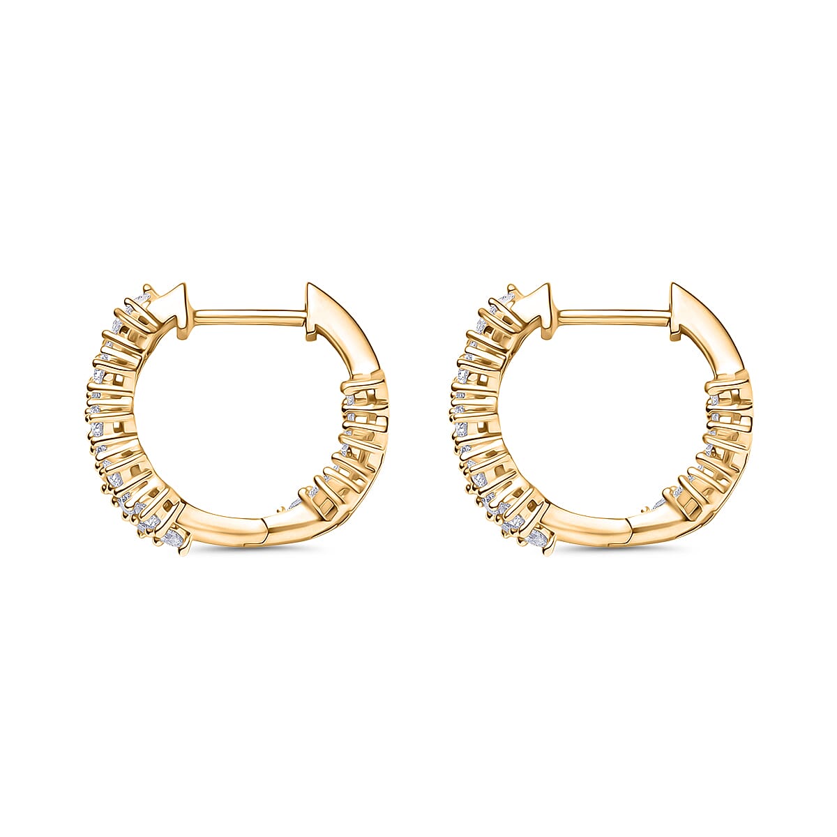 Luxuriant Lab Grown Diamond (SI-GH) Full Hoop Earring in 18K Vermeil Yellow Gold Plated Sterling Silver 1.26 Ct.