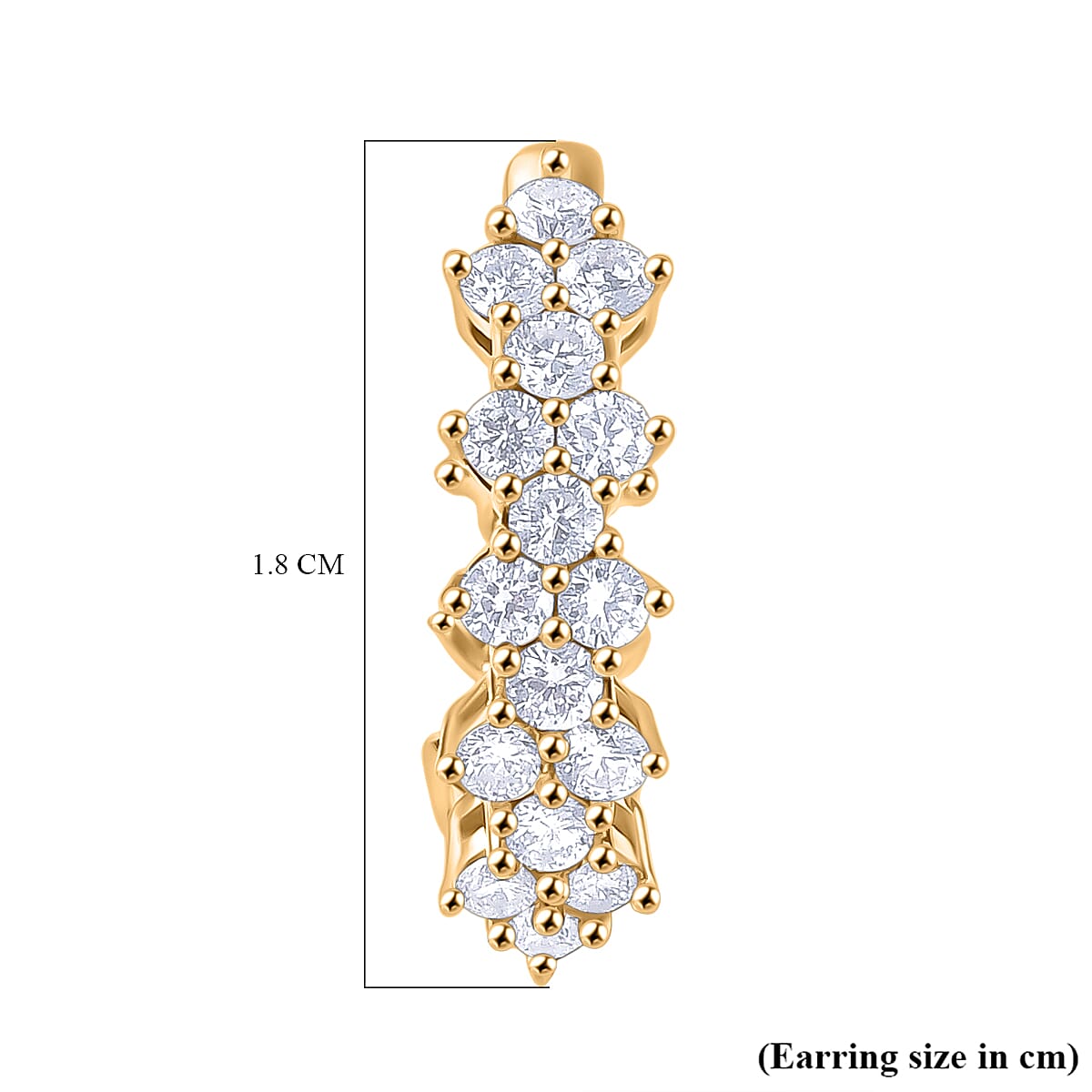 Luxuriant Lab Grown Diamond (SI-GH) Full Hoop Earring in 18K Vermeil Yellow Gold Plated Sterling Silver 1.26 Ct.