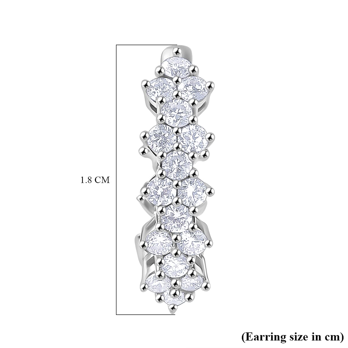 Luxuriant Lab Grown Diamond (SI-GH) Full Hoop Earring in Rhodium Overlay Sterling Silver 1.26 Ct.