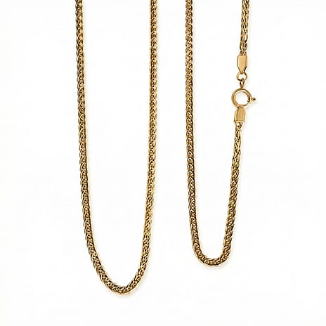Royal Bali Collection- 9K Yellow Gold Spiga Necklace (Size 20) with Spring Ring Clasp