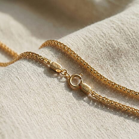 9K Yellow Gold Spiga Necklace (Size 20) with Spring Ring Clasp
