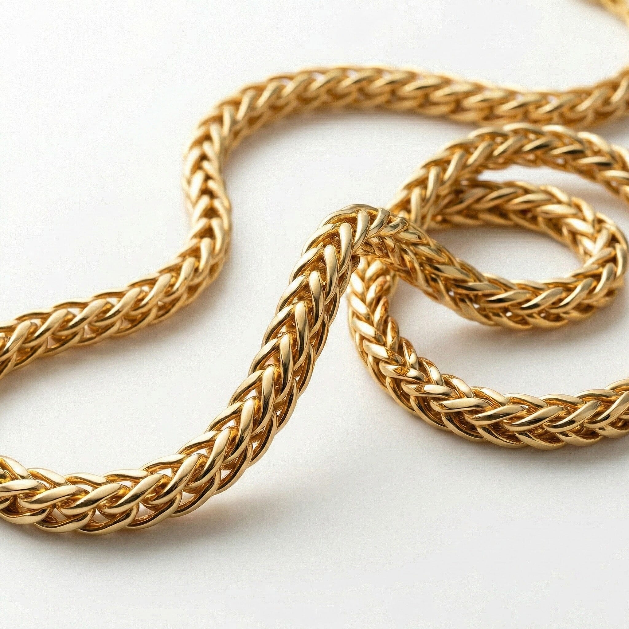 9K Yellow Gold Spiga Necklace (Size 20) with Spring Ring Clasp