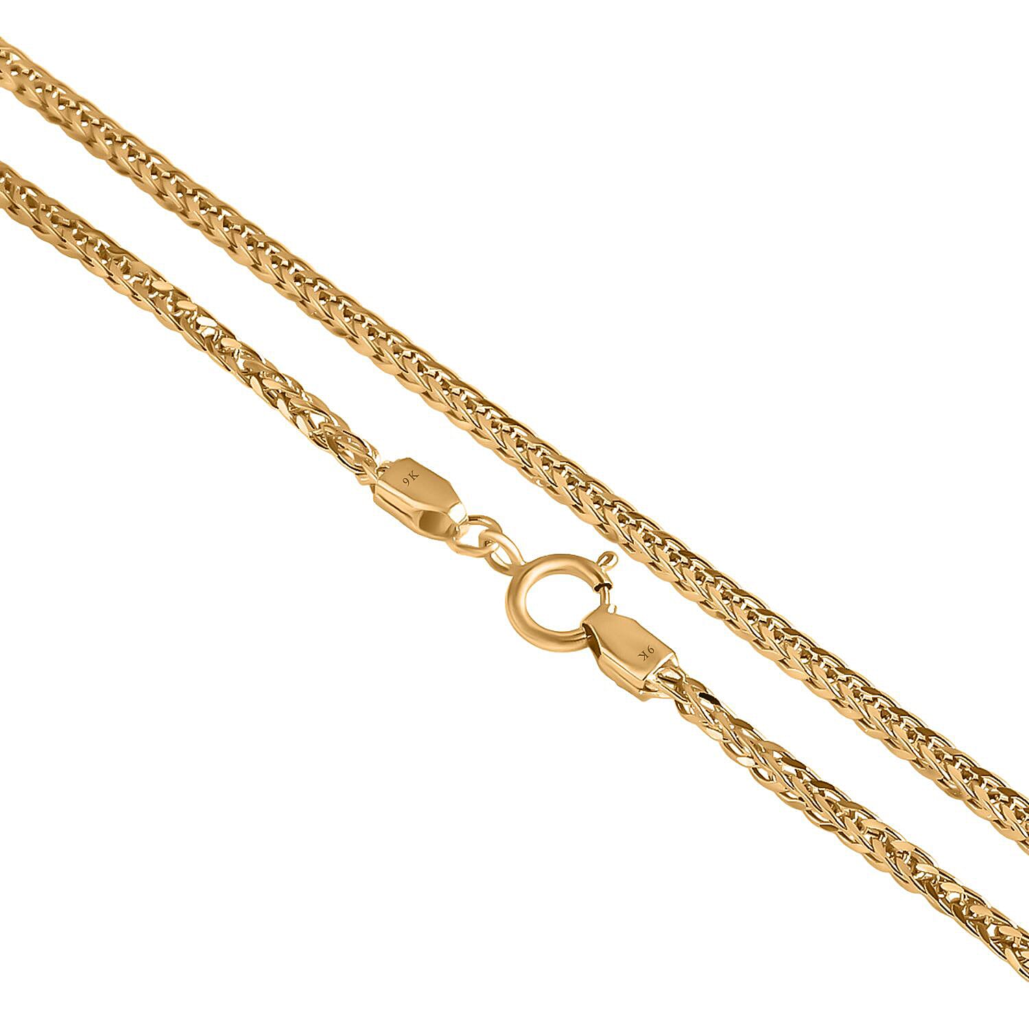 Luxoro 9K Yellow Gold Necklace (Size 20) with Spring Ring Clasp