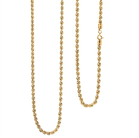 Mega Hatton Garden CloseOut-  9K Yellow Gold Diamond Cut Rope Necklace (Size 30) 4.60 gram