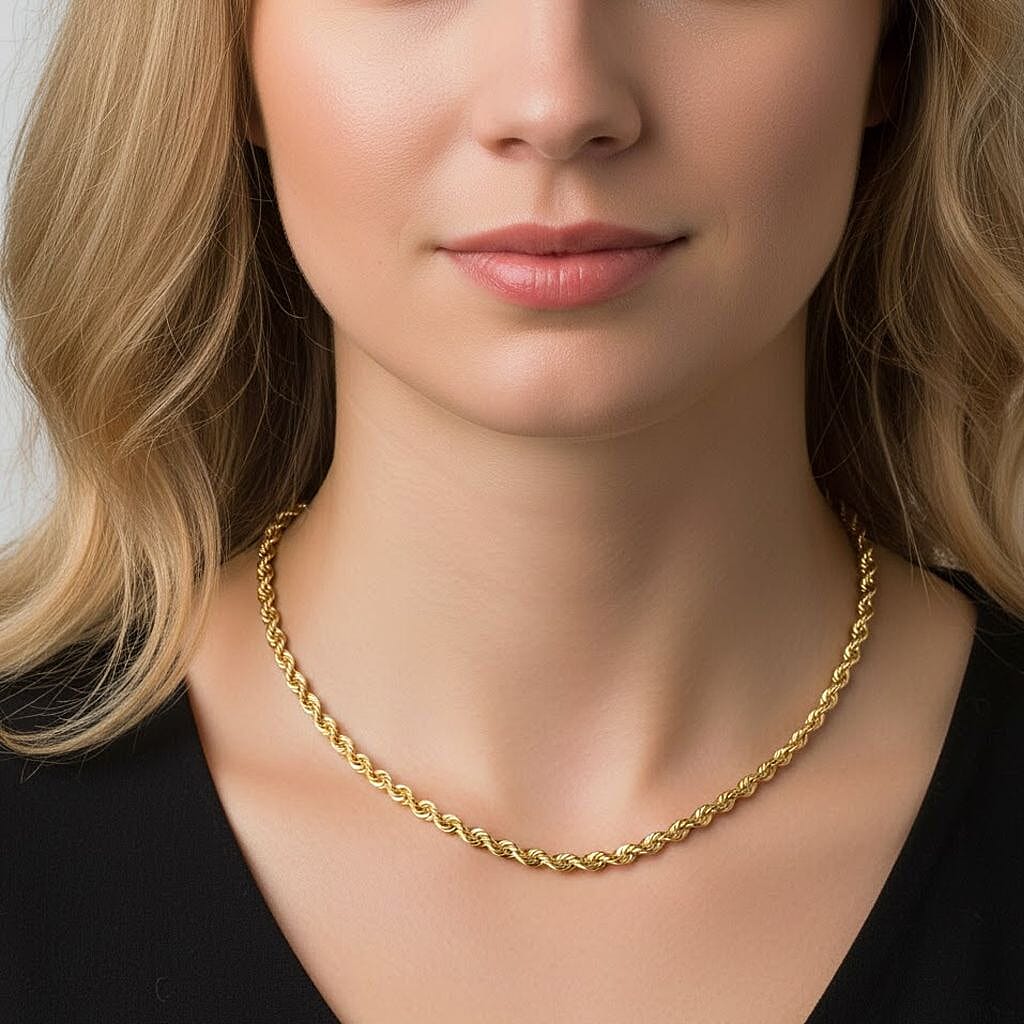 Mega Hatton Garden CloseOut-  9K Yellow Gold Diamond Cut Rope Necklace (Size 30) 4.60 gram