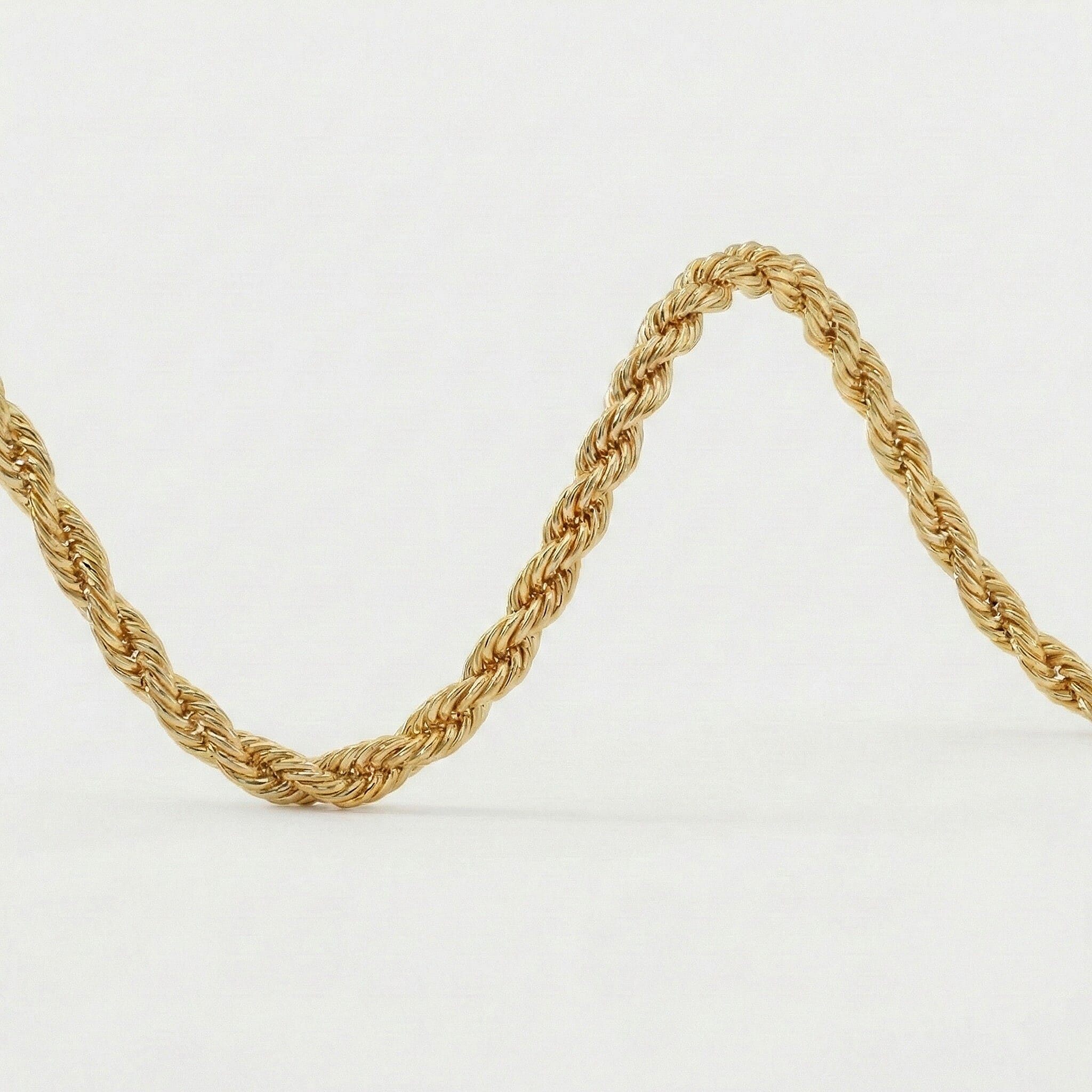 9K Yellow Gold Diamond Cut Rope Necklace (Size 30) - 4.52 GRAMS