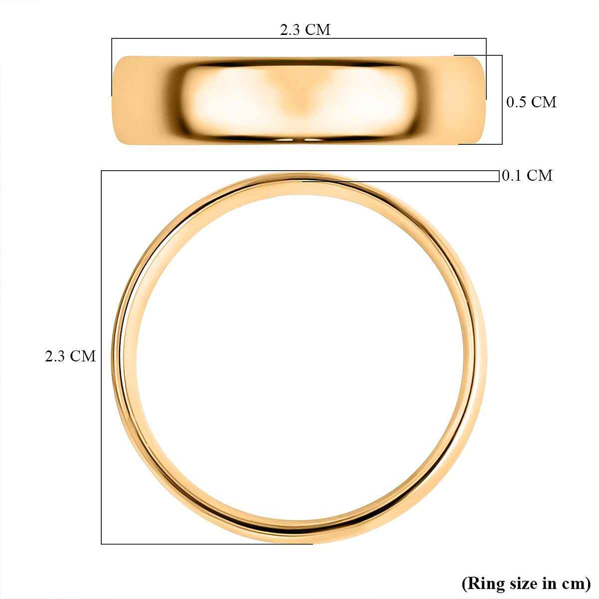 9K Yellow Gold Bold Band Ring