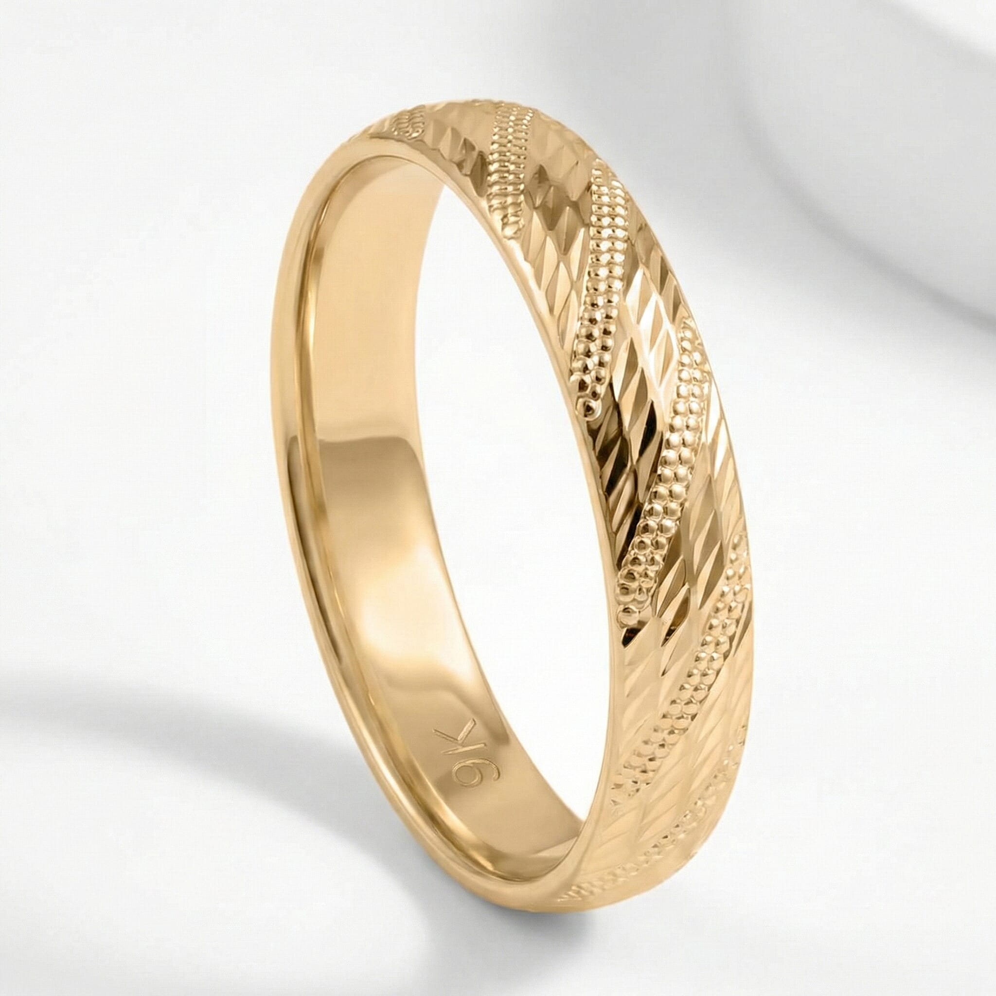 9K Yellow Gold Band Ring