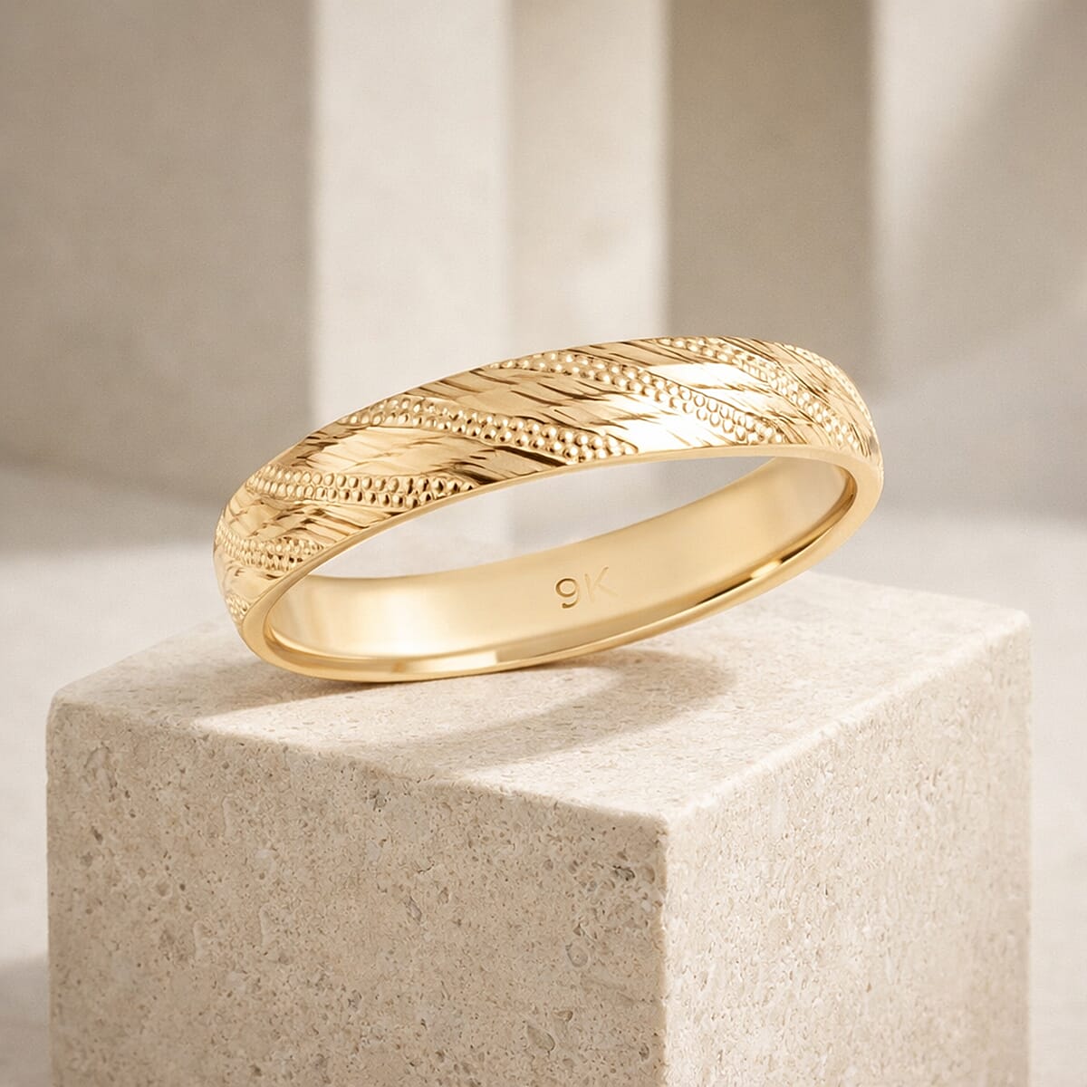 9K Yellow Gold Band Ring