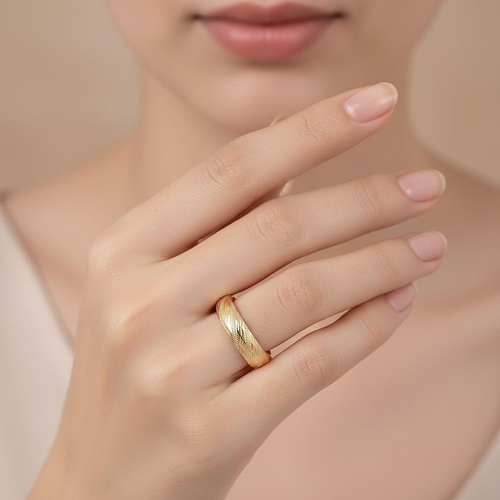 9K Yellow Gold Band Ring