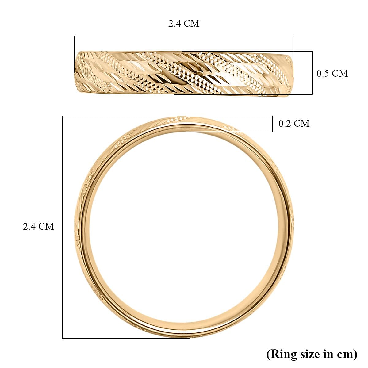 9K Yellow Gold Band Ring