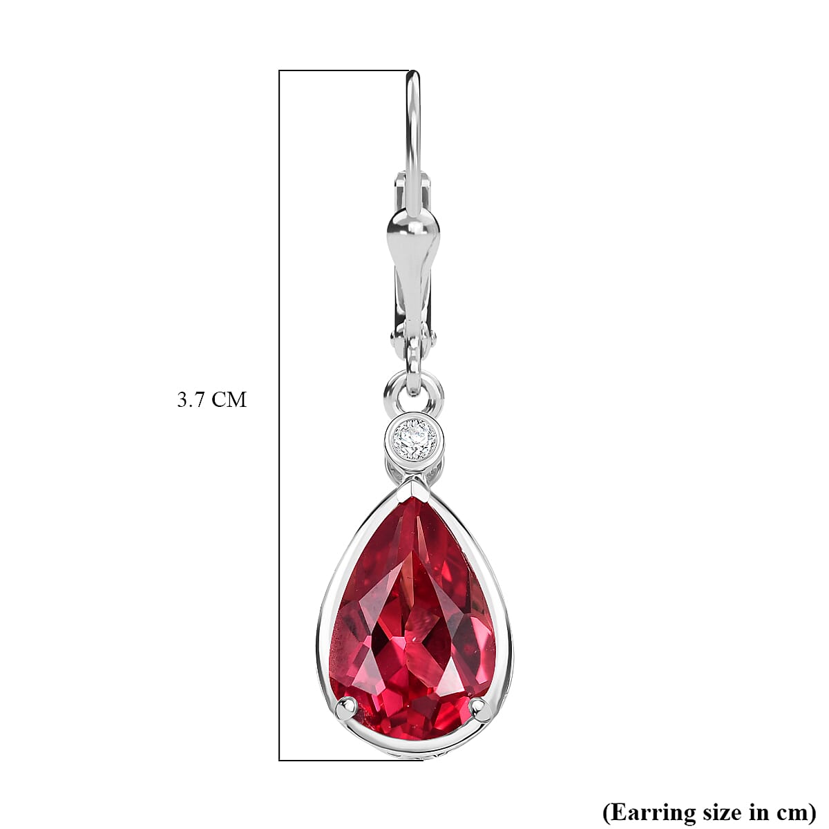 D'Joy Lab Grown Padparadscha Sapphire & Lab Grown Diamond Dangling Earring Sterling Silver 7.42 Ct.