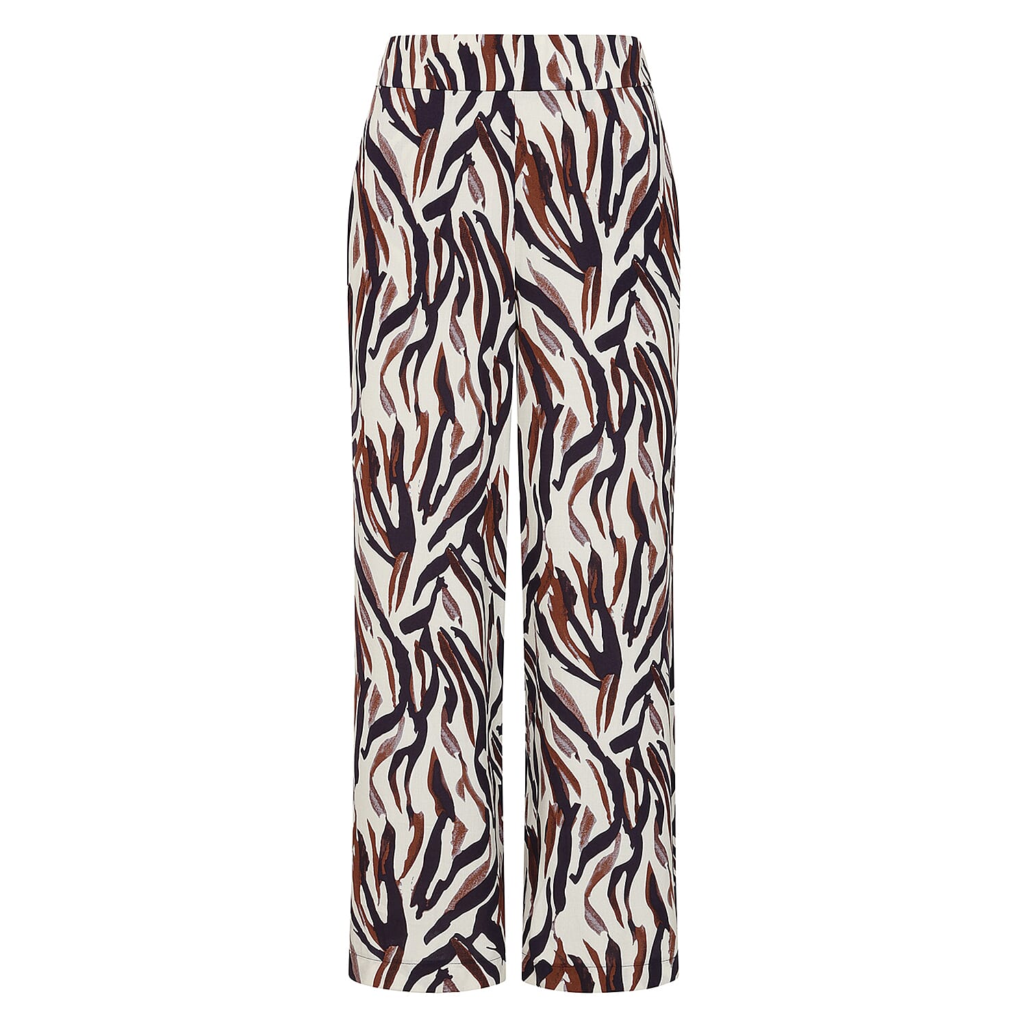 Spun viscose printed  Elastic waist wide leg trouser