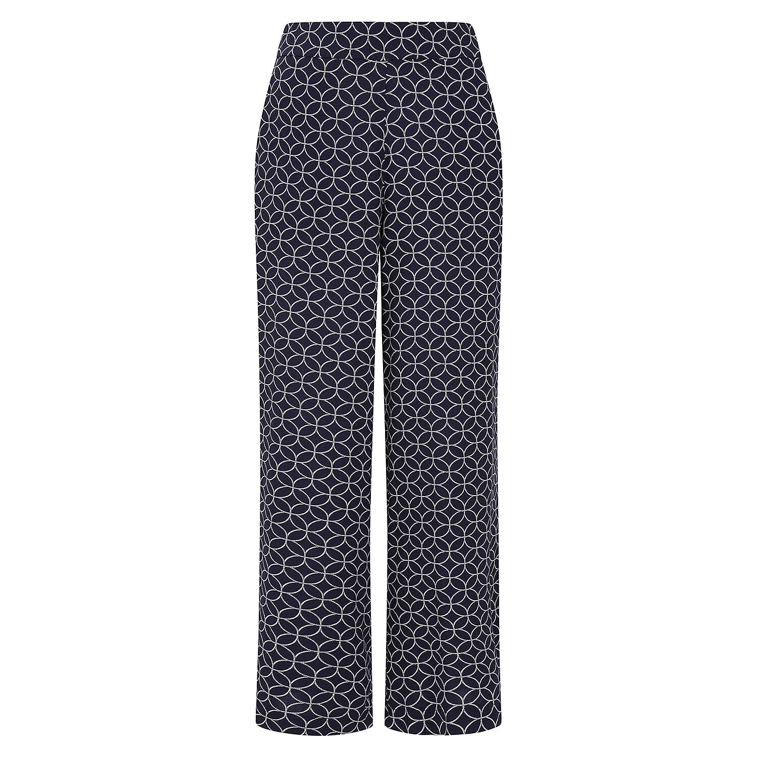 Spun viscose printed  Elastic waist wide leg trouser