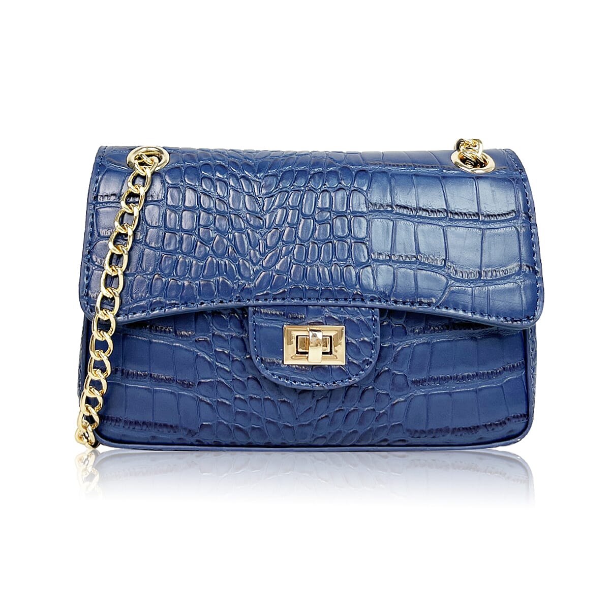 Reine Evening Shoulder Bag with Detachable Chain Strap - Blue