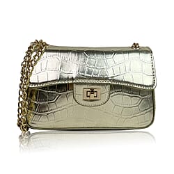 Designer  Shoulder Bag with Detachable Chain Strap - Green