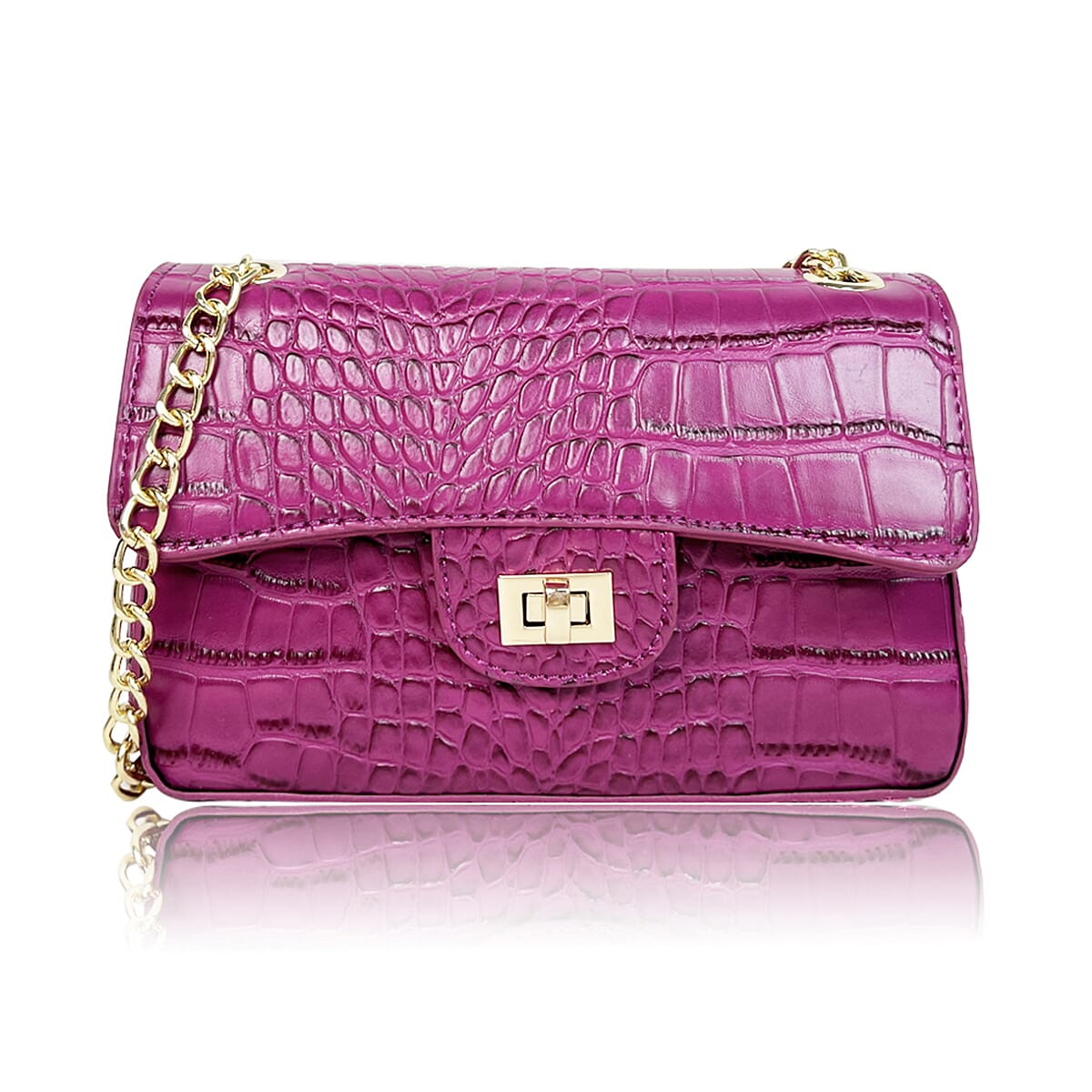 Reine Evening Shoulder Bag with Detachable Chain Strap - Pink