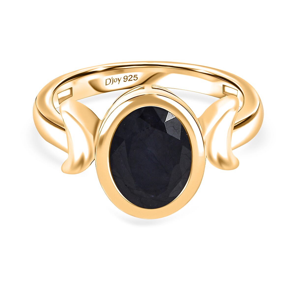 D'Joy Masoala Sapphire Ring in Yellow Gold Plated Sterling Silver 3.90 Ct.