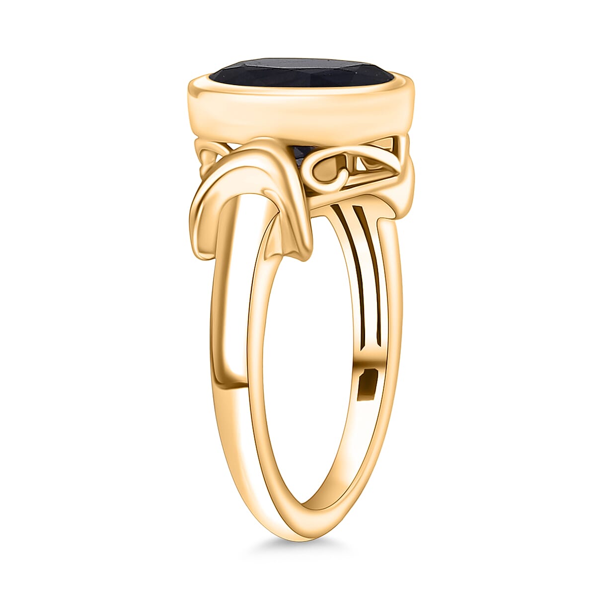 D'Joy Masoala Sapphire Ring in Yellow Gold Plated Sterling Silver 3.90 Ct.