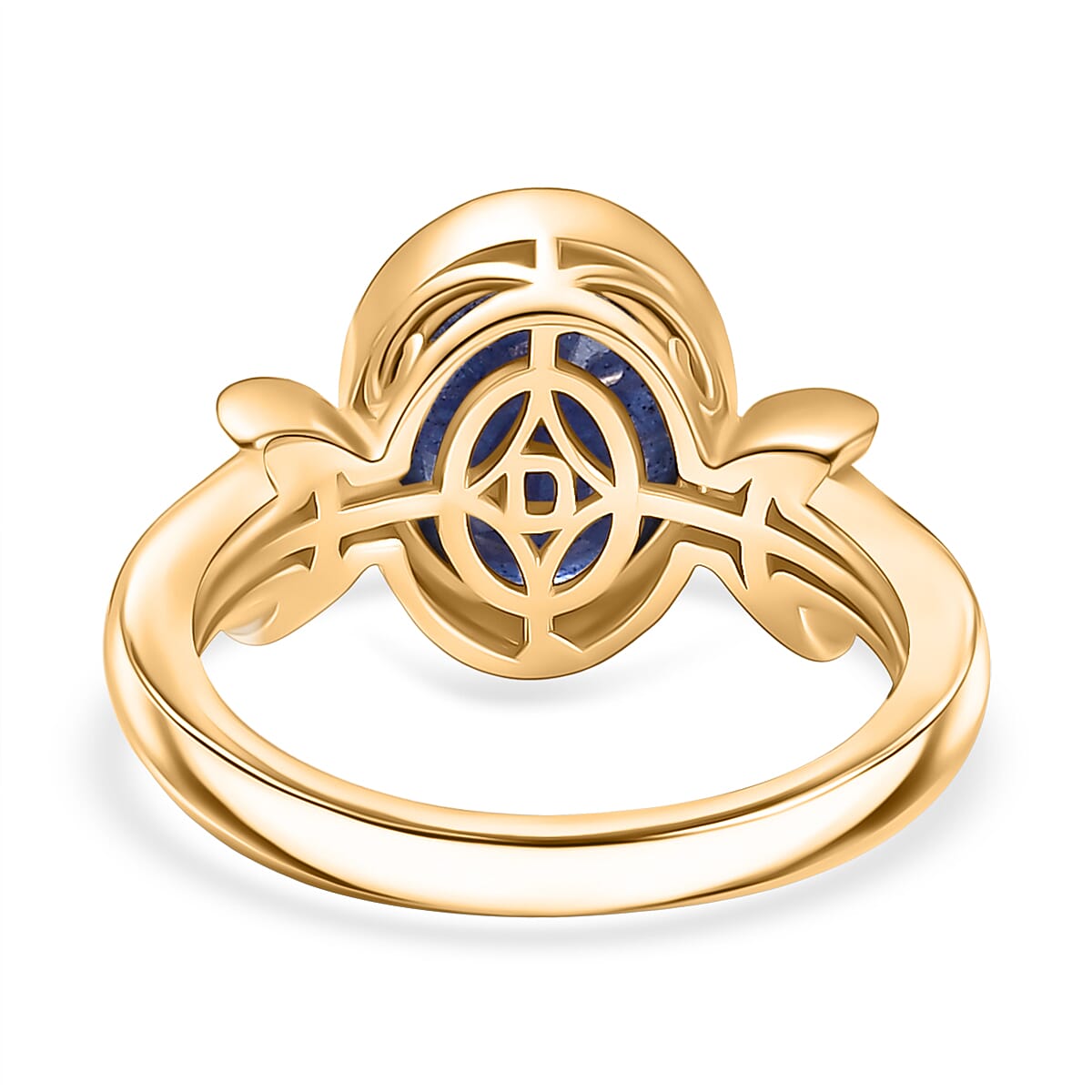 D'Joy Masoala Sapphire Ring in Yellow Gold Plated Sterling Silver 3.90 Ct.