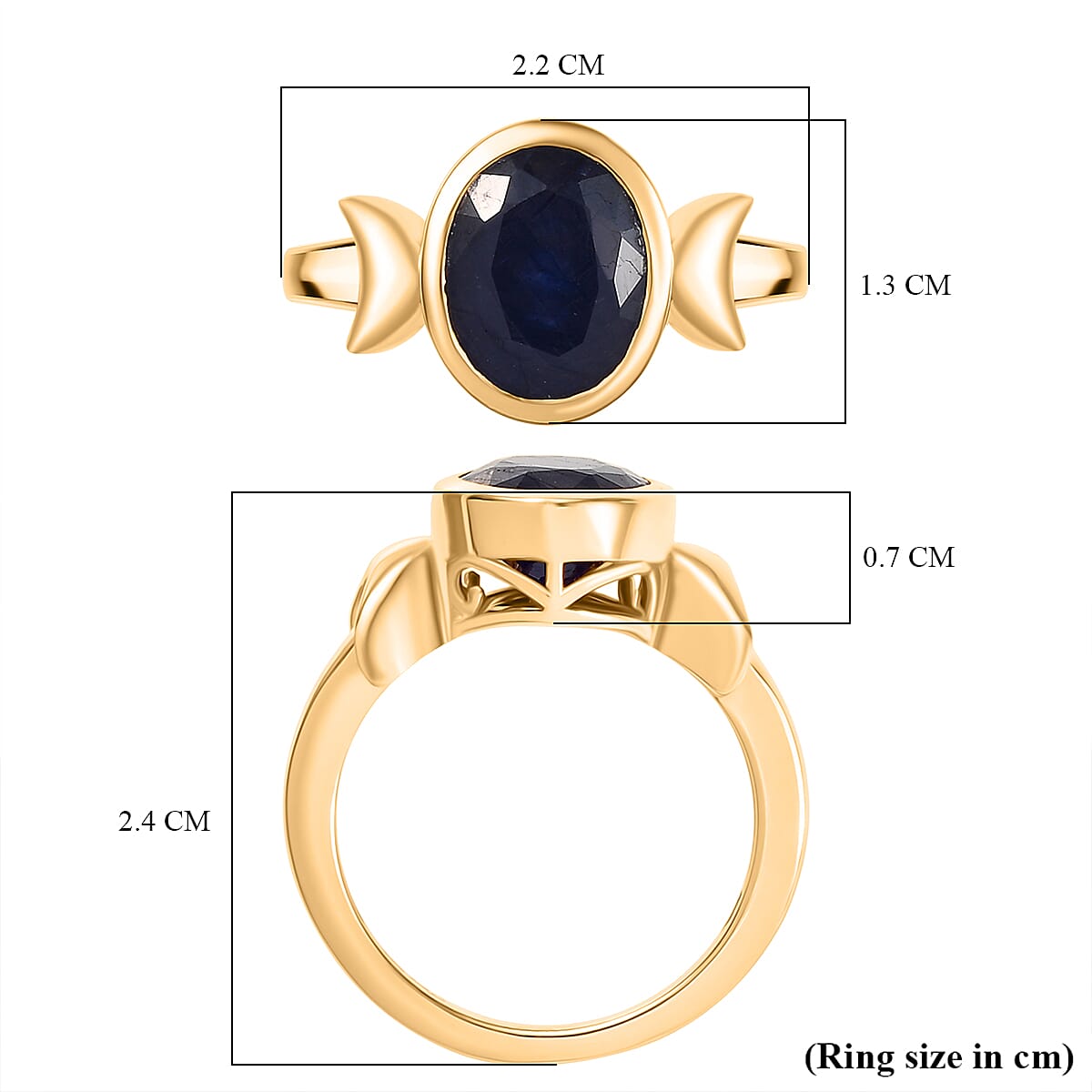 D'Joy Masoala Sapphire Ring in Yellow Gold Plated Sterling Silver 3.90 Ct.
