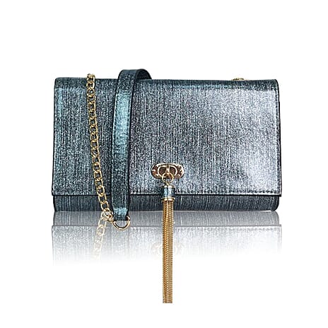 Arabella Metal Tassel Elegant Evening Bag - Blue
