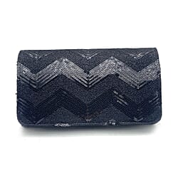 Zelina Emma Diagonal Lines Patch Evening Bag - Pink