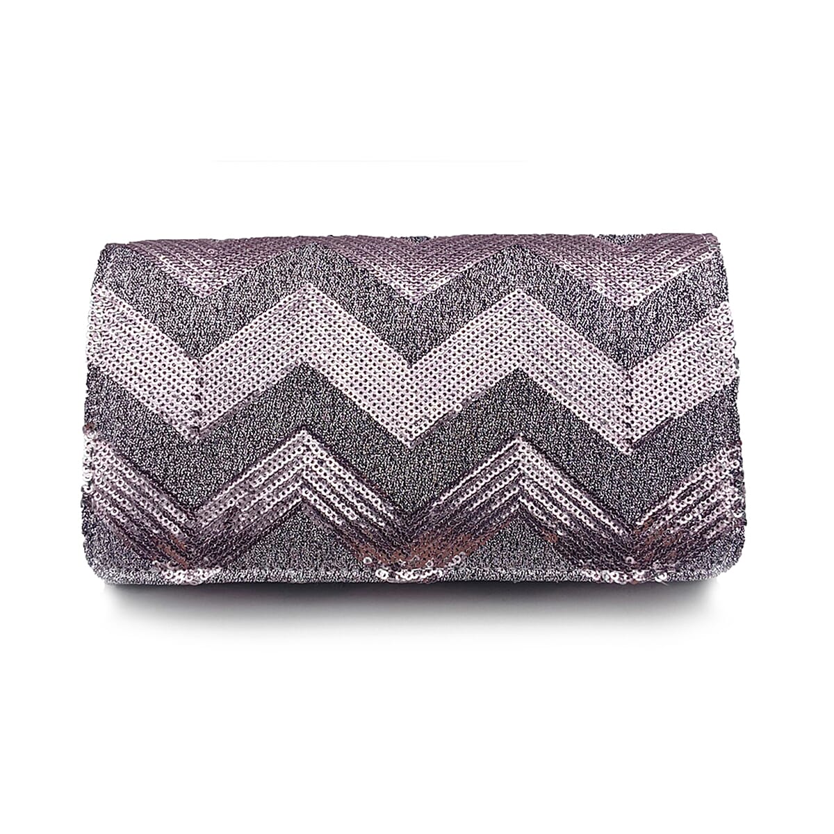 Zelina Emma Diagonal Lines Patch Evening Bag - Pink