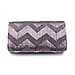 Zelina Emma Diagonal Lines Patch Evening Bag - Pink