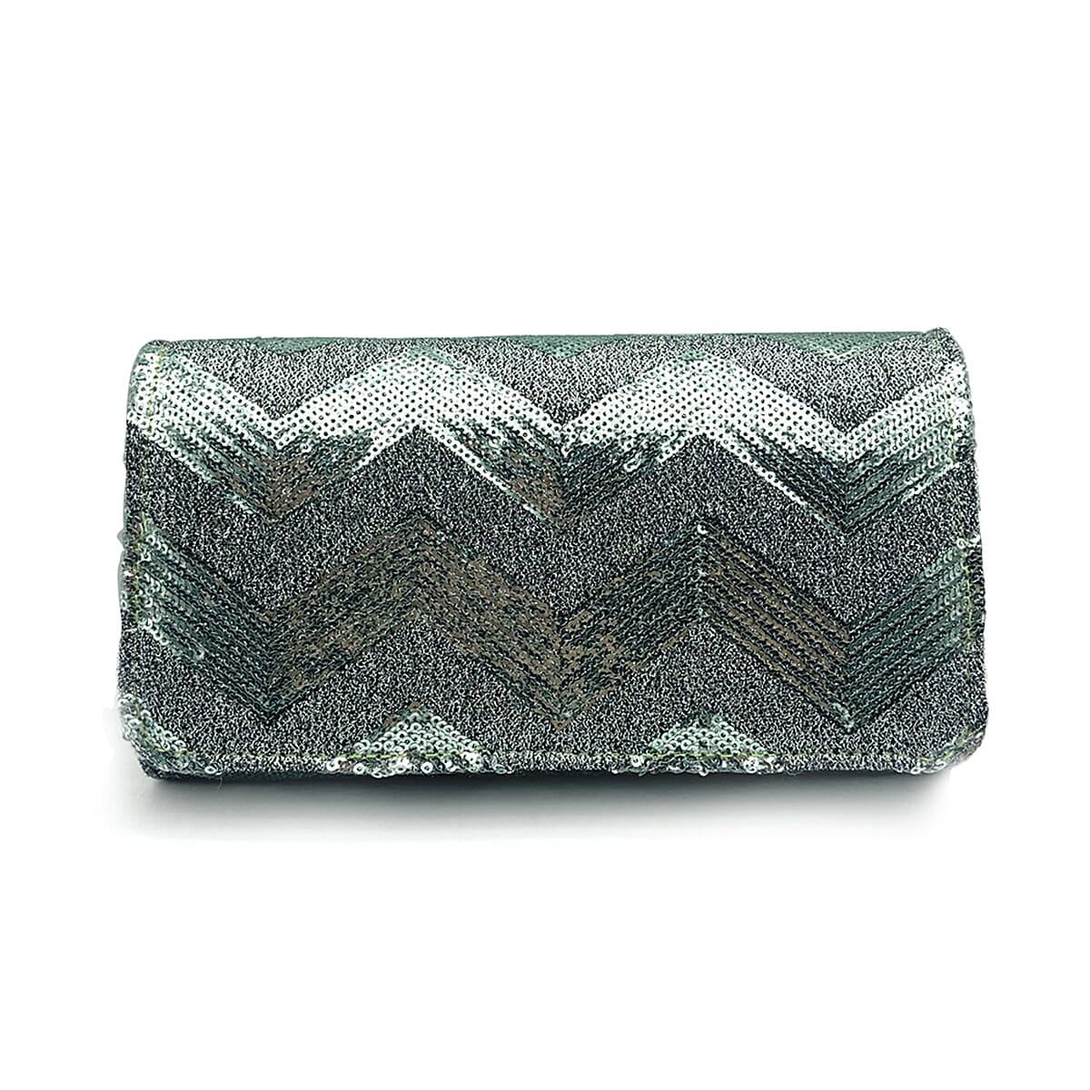 Zelina Emma Diagonal Lines Patch Evening Bag - Mint