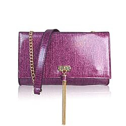 Arabella Metal Tassel Elegant Evening Bag - Purple