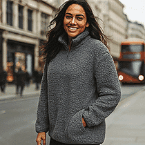 Light & Shade Solid Fleece Jumper (S/M) - Navy