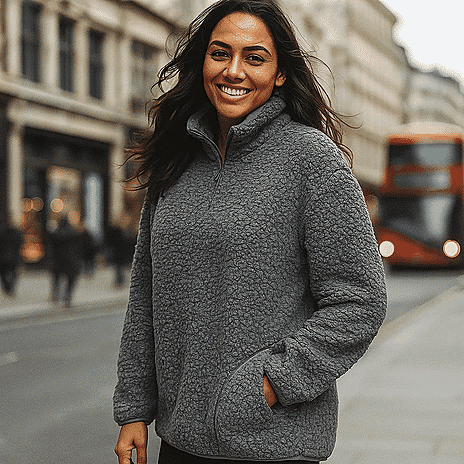 Closeout Deal - Light & Shade Super Soft Fleece Jumper (Size - 8 To 16) - Navy