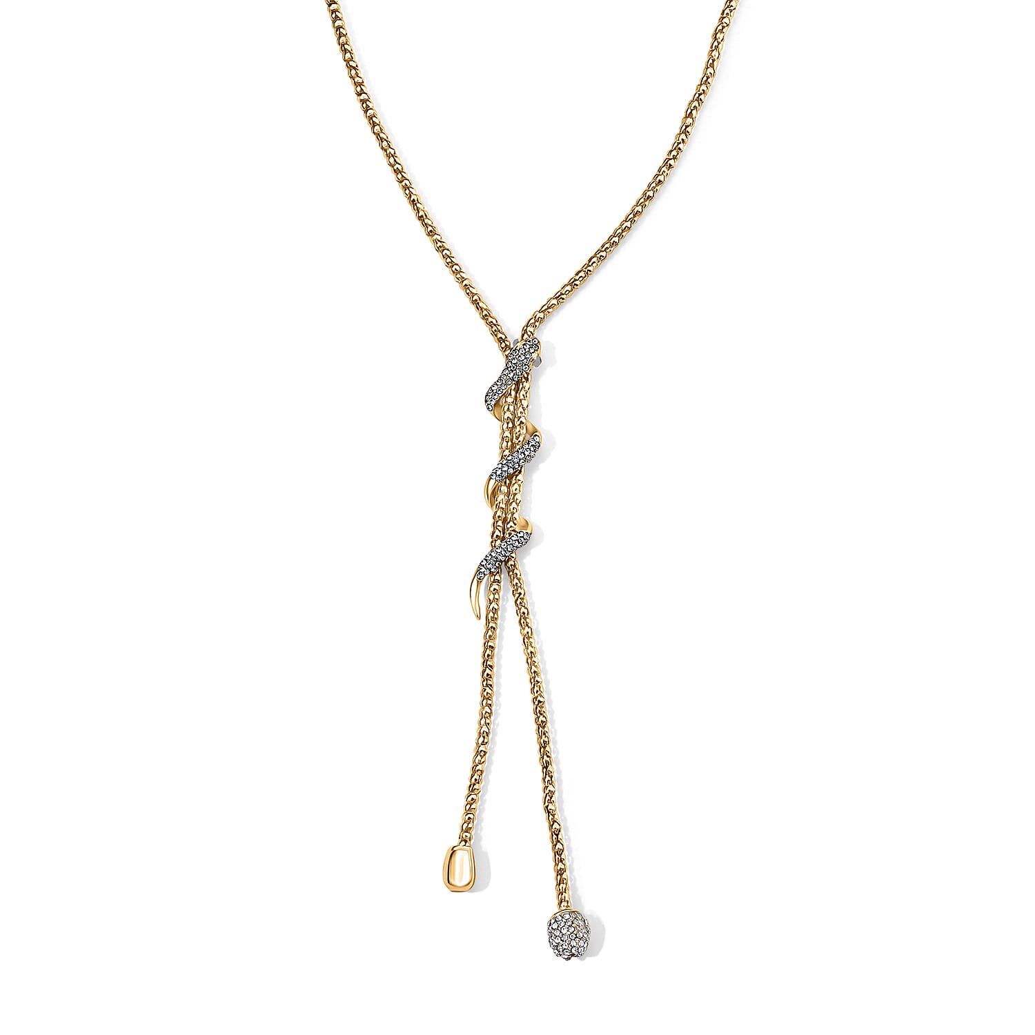 Austrian White Crystal & Austrian Black Crystal Necklace (Size - 20-2 Ext) 2.00 Ct.