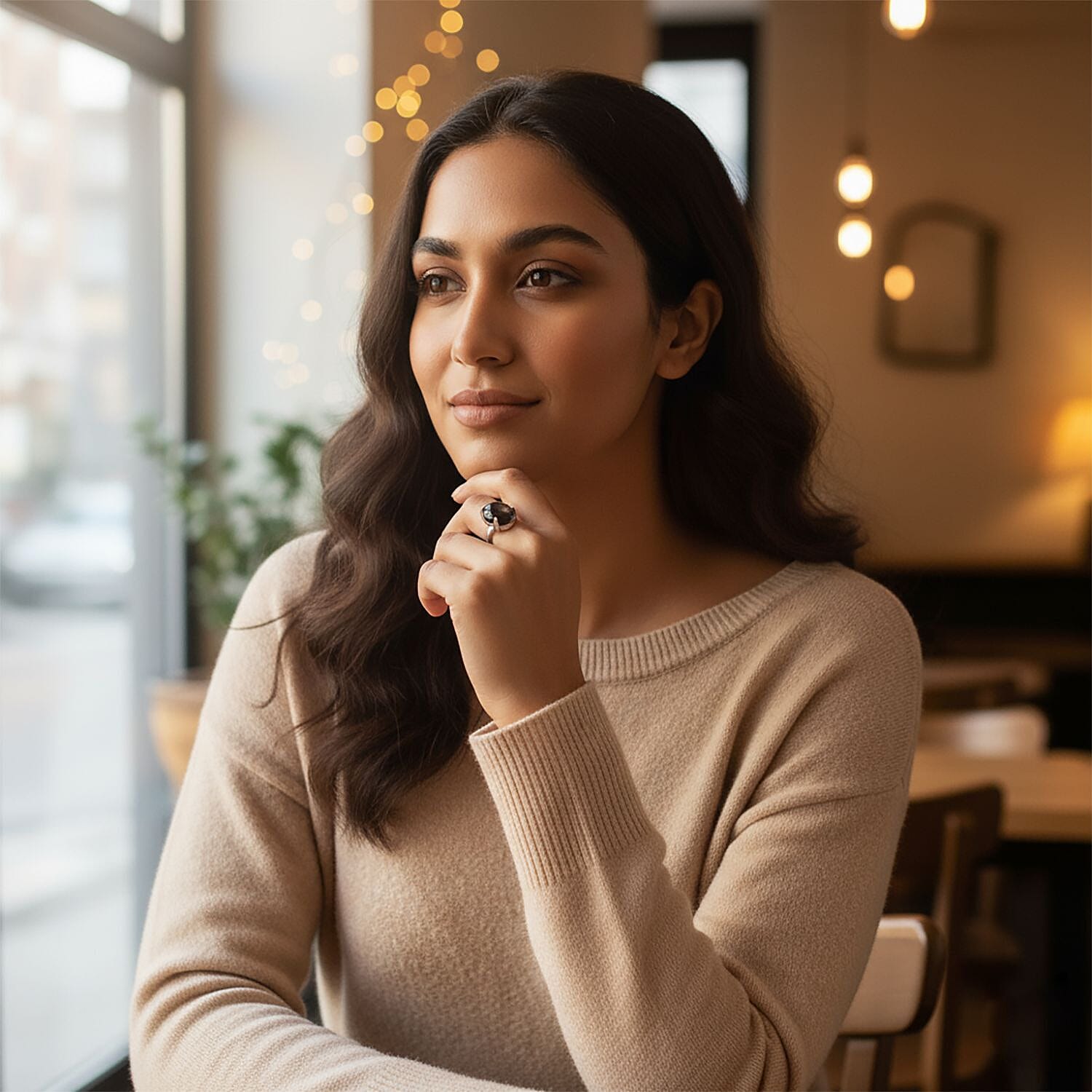 Chantaburi Black Star Sapphire Ring in Rhodium Overlay Sterling Silver 6.27 Ct.