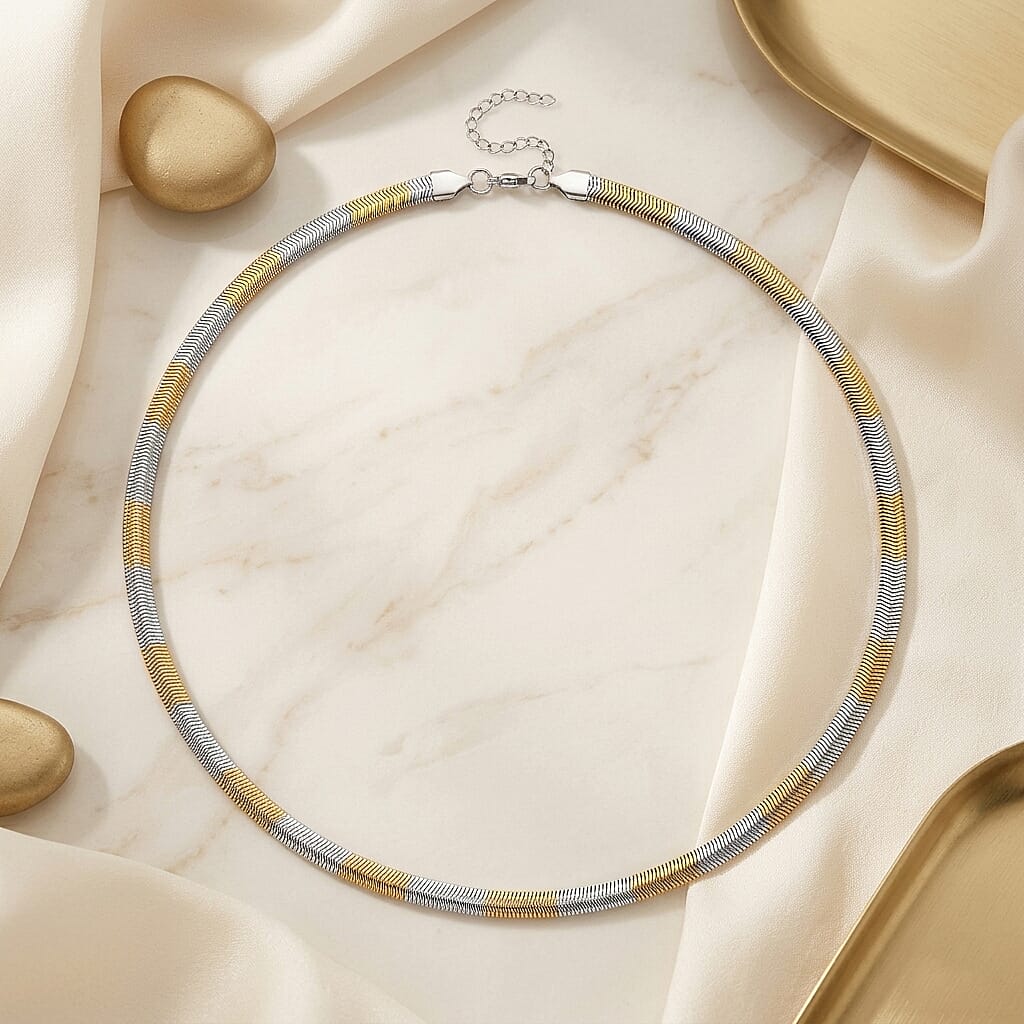 Serpent Necklace (Size - 20-2 Ext) in Dual Tone