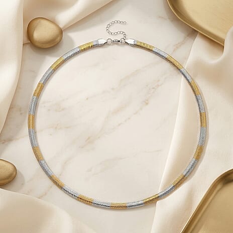 Serpent Necklace (Size - 20-2 Ext) in Dual Tone