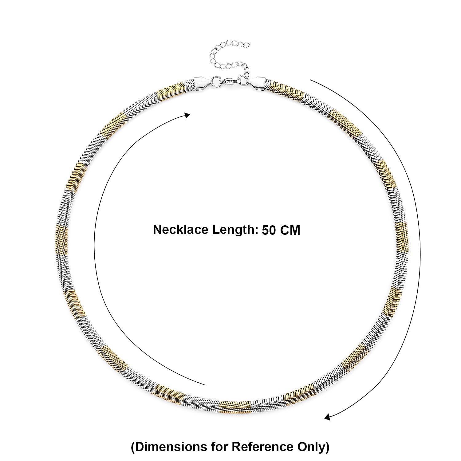 Serpent Necklace (Size - 20-2 Ext) in Dual Tone