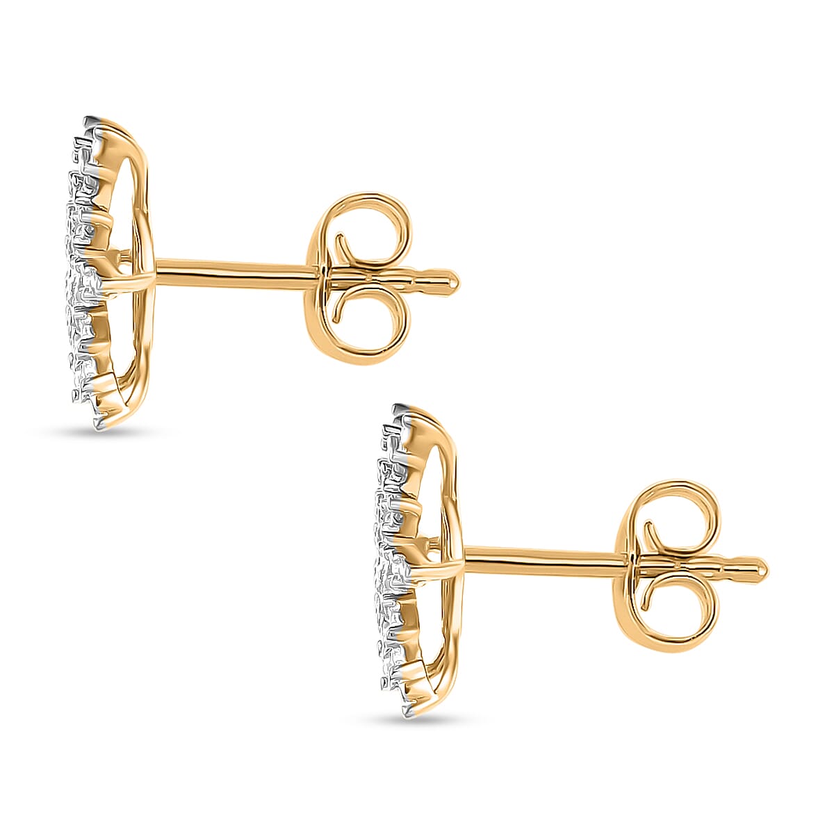 Luxuriant Lab Grown Diamond Earring in 18K YG PlatingSterling Silver  0.012  Ct.