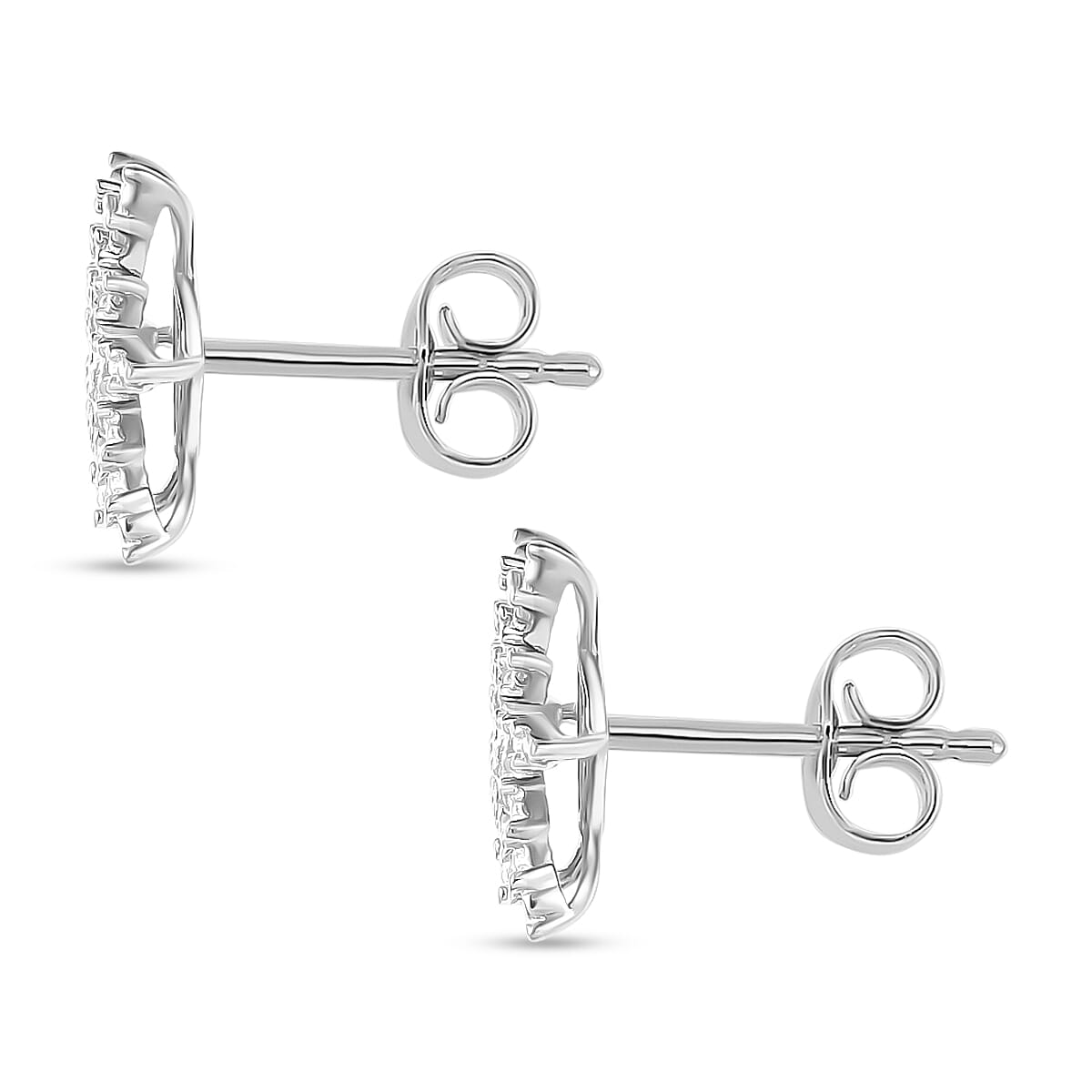 Luxuriant Lab Grown Diamond Earring in Platinum OverlaySterling Silver  0.012  Ct.