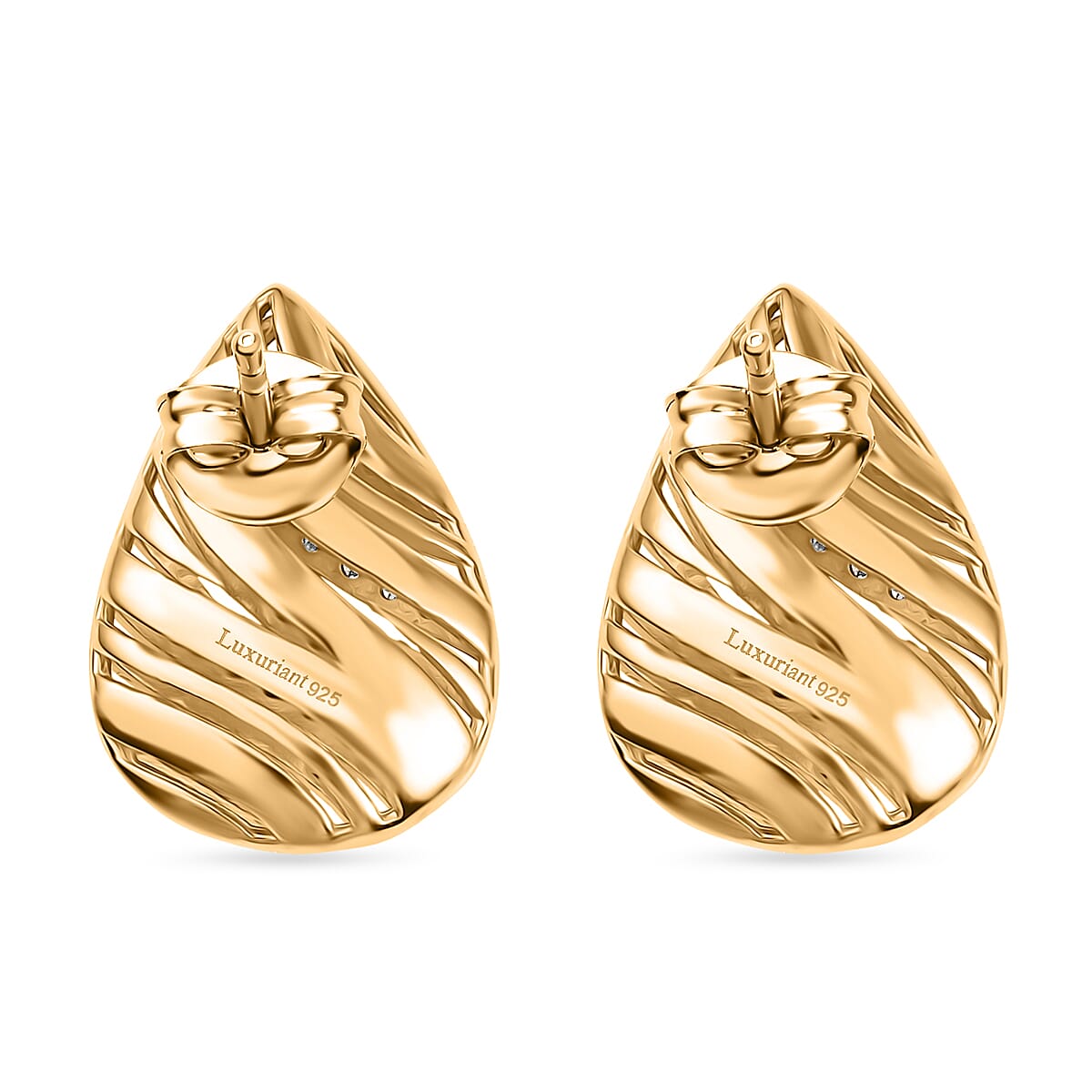 Luxuriant Lab Grown Diamond Main Stone With Side Stone Earring in 18K YG VermeilSterling Silver  0.988  Ct.